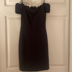 Black off the shoulder body con dress